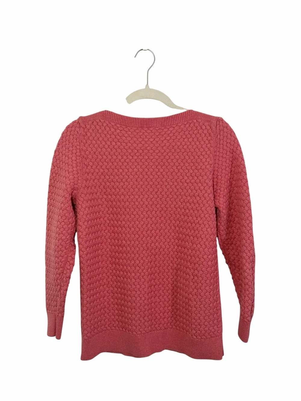L.L. Bean Women's Rose Textured Crewneck Sweater 100% Cotton